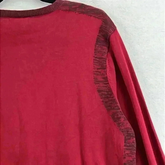 Kenneth Cole Reaction Men’s Pullover Sweater Sz XL Red & Navy V-Neck 100% Cotton - Picture 5 of 10